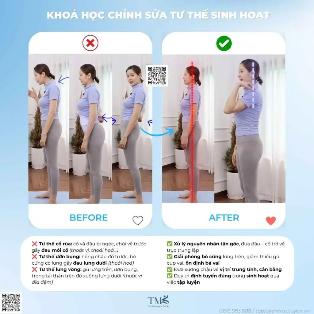 Khóa học: Giảm đau mỏi Lưng-hông-chân & Chỉnh sửa tư thế